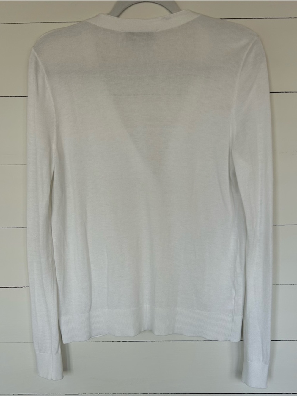 Loft white button down V Neck Lightweight Cardigan Size medium - Picture 2 of 6